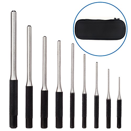 9 Pcs Roll Pin Punch Set Tool Kit with Carry Case for Watch Repair Automotive Jewelry and Craft
