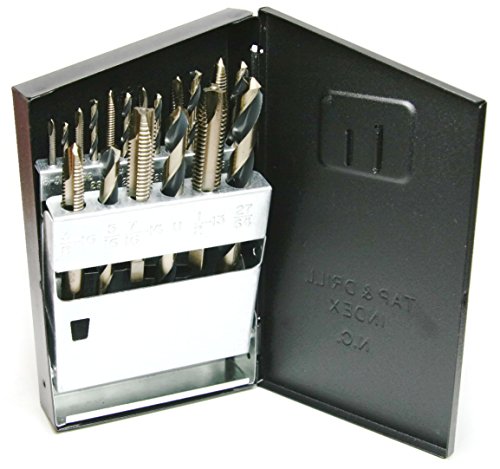 Norseman Super Premium Drill and Tap Set - 18 Piece Set - 57580 - Black and Gold Oxide