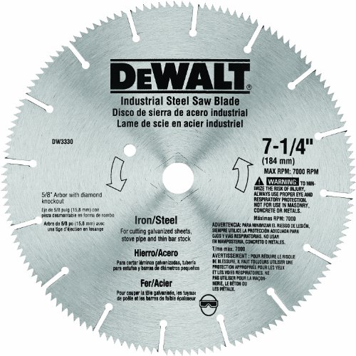DEWALT DW3330 7-14-Inch Iron and Steel Cutting Segmented Saw Blade with 58-Inch and Diamond Knockout Arbor