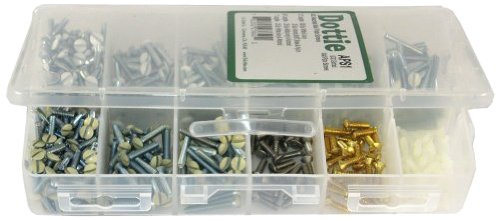 LH Dottie APS1 450-Piece Wall Plate Screw Kit No6-32 TPI by 12-Inch to 1-Inch Length White Ivory Almond Stainless Brass and Nylon